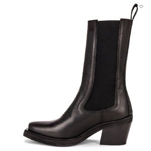 Free People Western Inspired Chelsea Huntley High Ankle Boot in Black Size 37/7